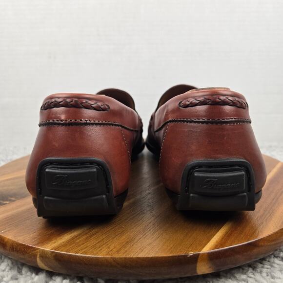 Bragano Mens 11M Italy Brown Leather Business Casual Daily Driving Penny Loafer - Picture 2 of 13